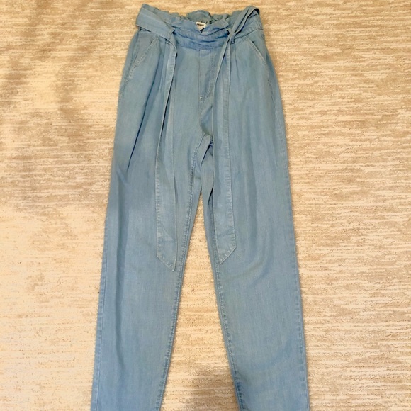 blue waist tied pants - Picture 2 of 3